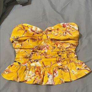 Express Mustard Strapless Top